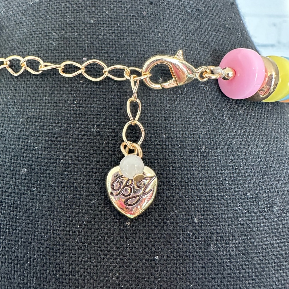 NWT Betsey Johnson Pink Gummy Bear Beaded Necklace, Pastel Rainbow, Y2K - Picture 4 of 5